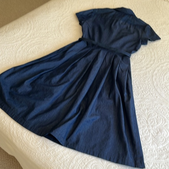 Talbots Cotton Shirtdress Denim Blue Women’s 8 Short Sleeves Western Classic - Picture 15 of 16